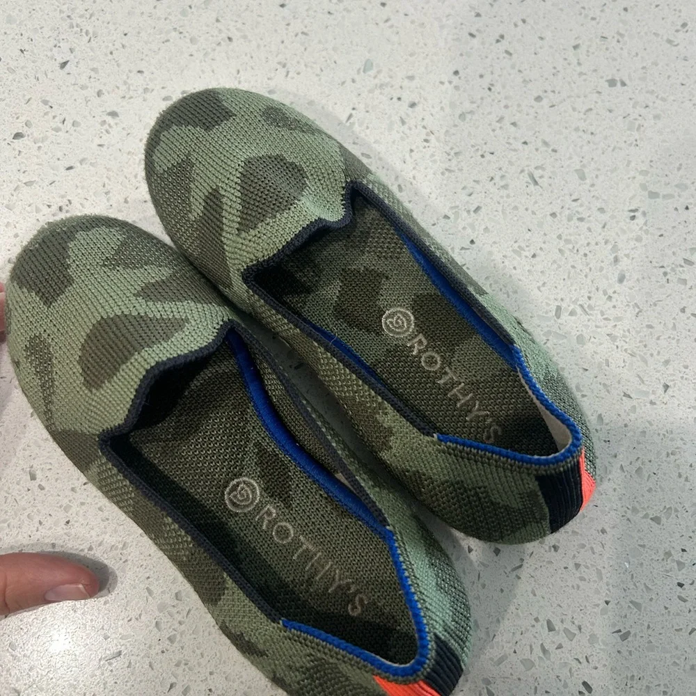 Rothy's Kids Camouflage Green Shoes size 12 toddler